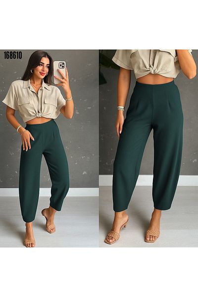 MORE MOSS Full Lycra Shalwar Balloon Trousers with Elastic Waist