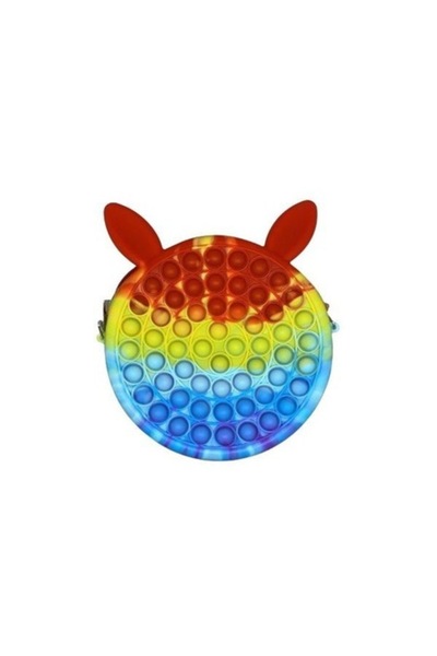 Royal Silicone Anti-Stress Toy, Pop It Bag, Bunny Shape, 16 cm, Rainbow
