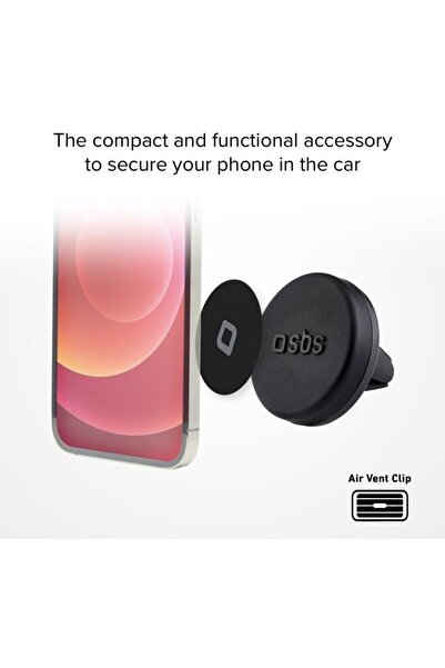SBS Magnetic Car Phone Holder, Portable & Effective, Air Vent Clip, Powerful & Secure Magnets, for i
