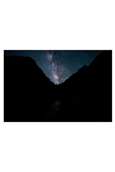 OEM Pictură pe pânză, „Calea Lactee peste munți întunecați”, Stele, Cale, Munți, Noapte, Cer, Reflexie