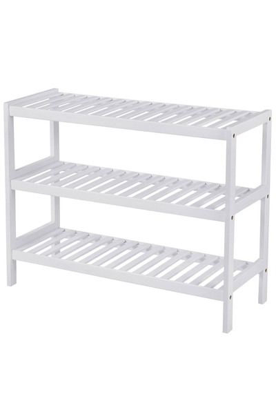 SONGMICS Ράφι αποθήκευσης από μπαμπού, 3 επιπέδων, 26x70x55cm, λευκό