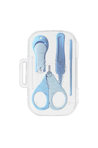 Royal Set 4in1 Nail Care for Babies, Textured Storage Box, 0-6 Years, 13.6x8x2 cm, Light Blue