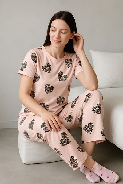 MODA Model Short Sleeve Pajama Set
