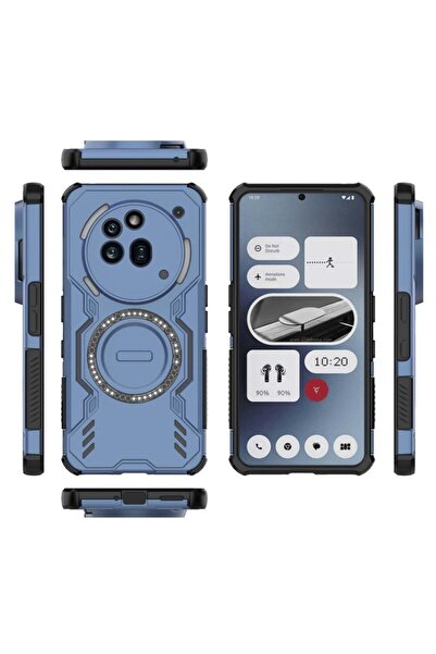 SKYDDAR INNOVATION Carcasă pentru telefonul Nothing (3a) Pro, ArmorMag, Magsafe, set de autocolante, albastră