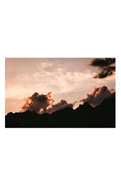 OEM Pictură pe pânză Premium – Siluetă de munți la apus