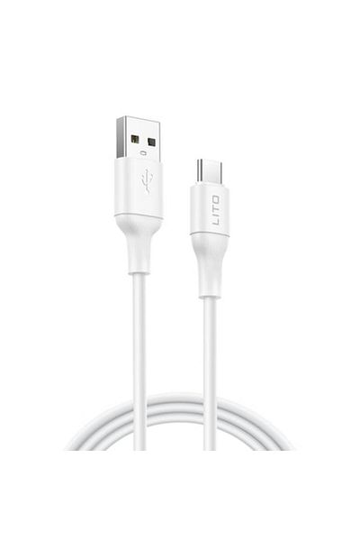 Royal Data Cable with USB, Type-C, 1m, Lito LD06T, M66, PVC, White