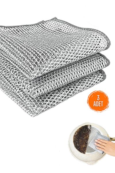 Fresh Moon Cleaning Cloth 3-Piece Dishwashing Cleaner Magic Cloth Anti-Scratch Oil Dirt Remover Washing Drying Cloth