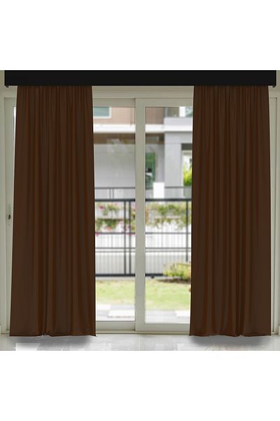 Casasro Set of 2 curtains, 140x245cm, Velvet 285gr/sqm, Brown
