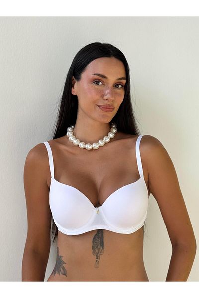 Cansoy Unpadded Classic White Bra (726)