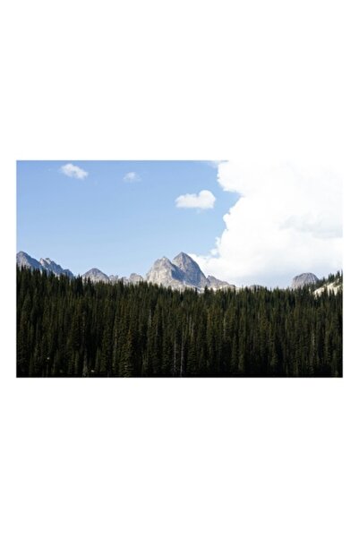 OEM Tablou pe pânză, „Munți măreți sub cer albastru”, 50 x 50 cm