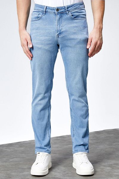 HALAT'S Men's Ricardo Ice Blue Grinding Slim Fit Lycra Jean Jeans