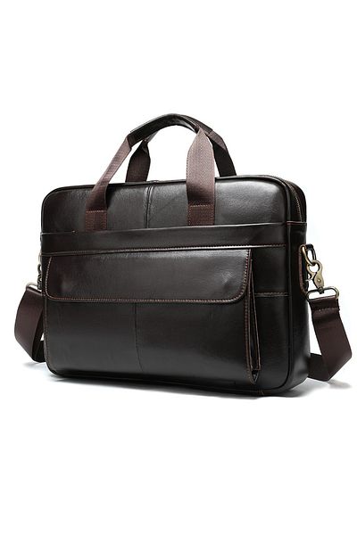 OEM Servietă bărbătească, GT1055 Fay, piele naturală, maro închis