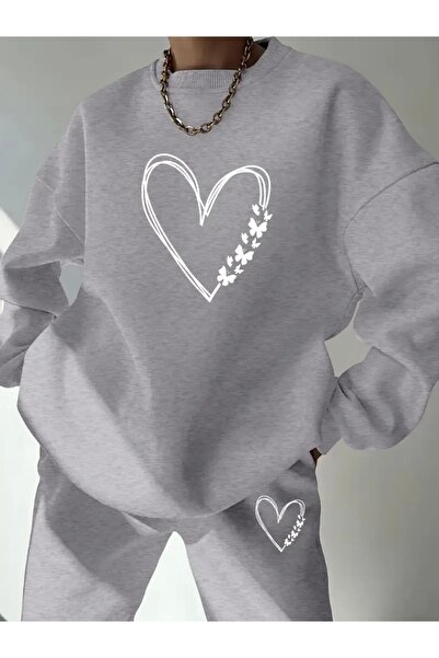 FUFLUNS ΣΕΤ ΦΟΡΜΑΣ ΜΕ ΠΕΤΑΛΟΥΔΑ ΚΑΡΔΙΑ UNISEX OVERSIZE ΠΟΔΗΛΑΤΟ ΚΟΥΦΙΑ/ΕΠΙΣΤΡΟΦΗ