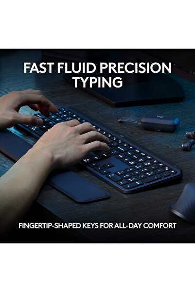 logitech MX Keys S Wireless Keyboard, Low Profile, Fluid Precise Quiet Typing, Programmable Keys, Ba