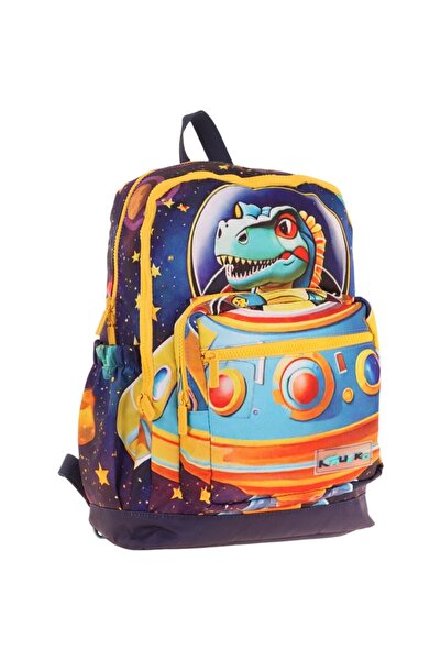 KAUKKO Four Compartments (Boy - Blue Yellow - Astrnot Dinosaur) - Primary Sch...
