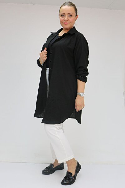 Eslina 59009 Large Size Double Leg Trousers with Elastic Waist - Ecru