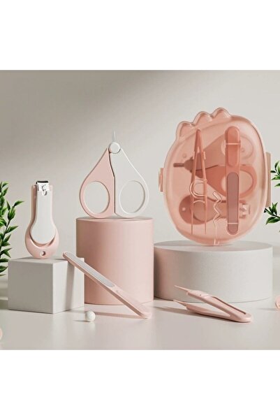 Royal 4in1 Baby Nail Care Set with Transparent Dinosaur Storage Box, 0-6 Years, Pink