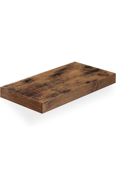 VASAGLE Floating Wall Shelf, MDF, Mounting System Included, 40x20x4cm, Vintage Brown