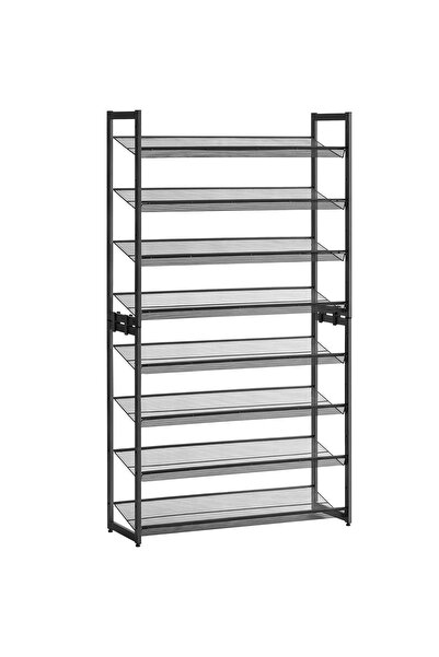 SONGMICS Raft pentru pantofi suprapozabil, pe 8 nivele, din metal, 31x 92x163...