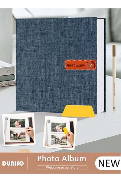 fun zone DUNISO 120 Pockets Simple Photo Album for 3-10 Inches Photos Portable Photo Album for Family Wedding