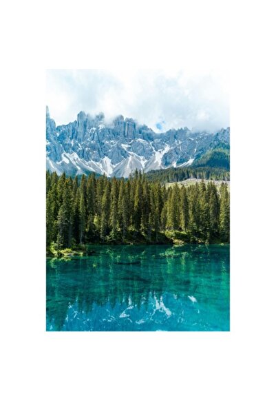 OEM Pictură pe pânză, „Reflecții de smarald în munții înalți”, scenă din natură