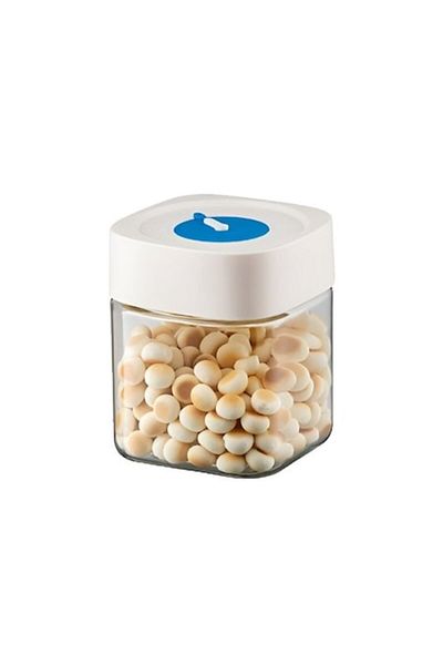 Royal High-Quality Glass Jar with Airtight Lid, 750 mL, White