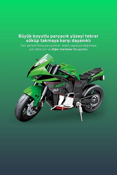 Sembo Block Kawasaki Zx-10R Motorcycle Building Block Set 238 Pieces