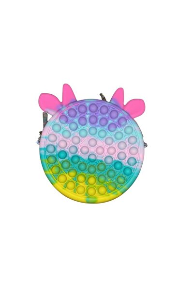 Royal Antistress Toy from Silicone, Pop It Bag, 16 cm, Cow, Macarons