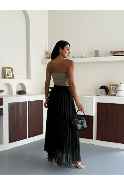 BILDEŞA Black Donette Pleated Skirt