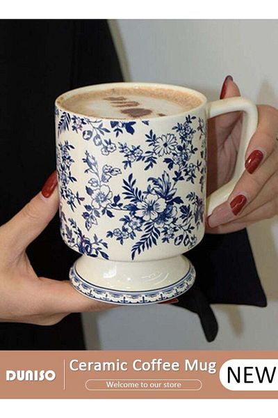 fun zone DUNISO Ceramic Coffee Mug, 420ml Large Practical Family Coffee Cup