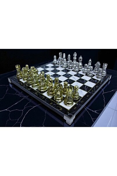 Kuzey Tacı مجموعة شطرنج ذات سطح زاماك منقوش بزاوية، تصميم روماني أصلي، سلسلة ...