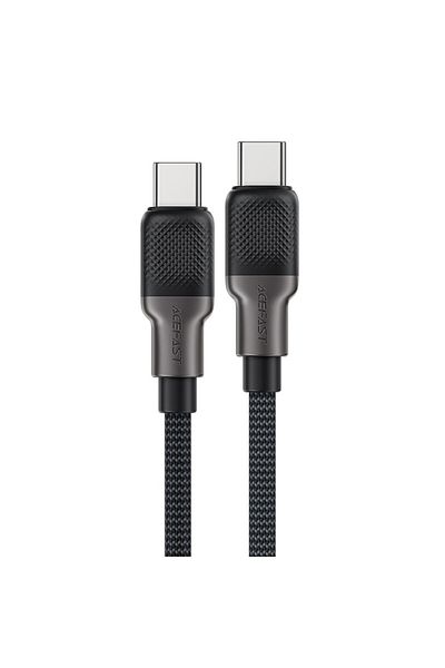 Royal Cablu de încărcare, Tip-C la Tip-C, 60W, Mare viteză, 1.2m, Nailon, ROYAL, Negru