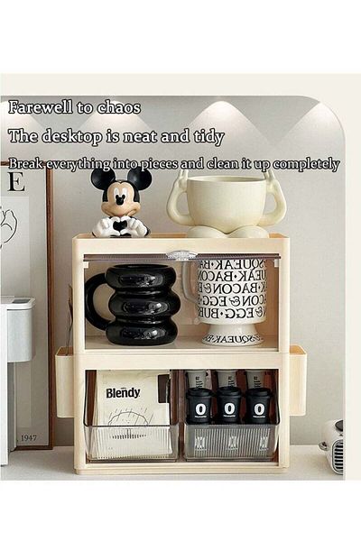 COOYA Modern Style Tea Bag Box for Countertop, Stackable Design,Lightweight , Sturdy,for Office, Pantry