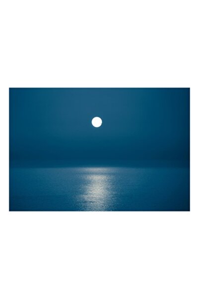 OEM Tablou Canvas, Luna plina deasupra oceanului linistit, 90 x 50cm