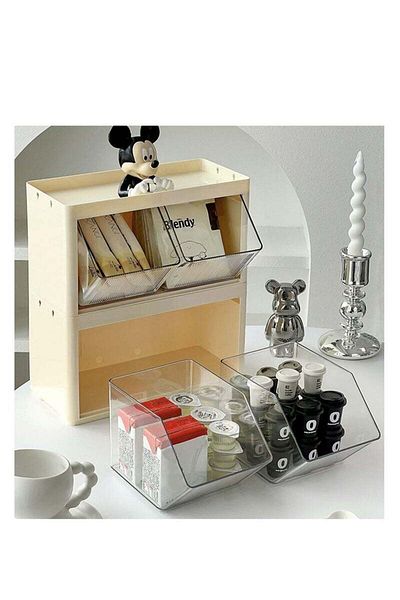 COOYA Modern Style Tea Bag Box for Countertop, Stackable Design,Lightweight , Sturdy,for Office, Pantry