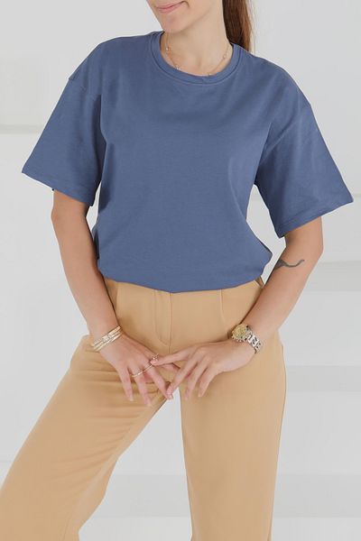 TOFİSA Short Sleeve T-Shirt Indigo - 27346