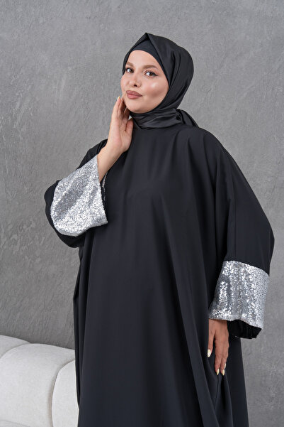 Fzd filizzade Sleeves Sequin Detailed Ferace Abaya