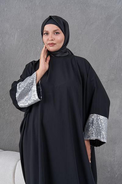 Fzd filizzade Sleeves Sequin Detailed Ferace Abaya