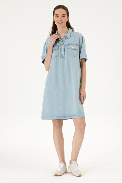 U.S. Polo Assn. Kadın Açık Mavi Jean Elbise 50304314-DN0021