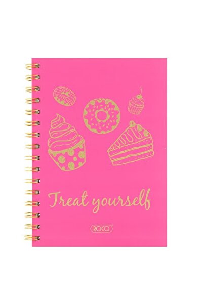 Roco دفتر ملاحظات "دلل نفسك" A5 - 80 ورقة - غلاف تحفيزي وصفحات مسطرة