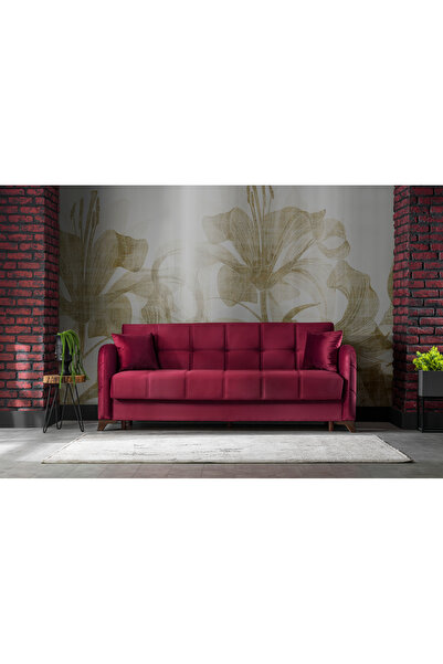 BERFUR HOME Kanepe 3 Kişilik - Bordo