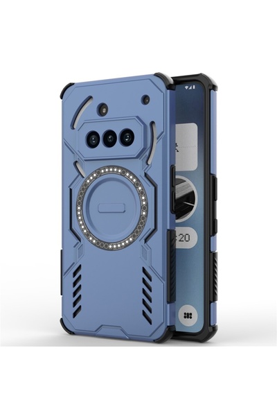 SKYDDAR INNOVATION Carcasă pentru telefon Nothing (3a), ArmorMag, Magsafe, set de autocolante, albastră