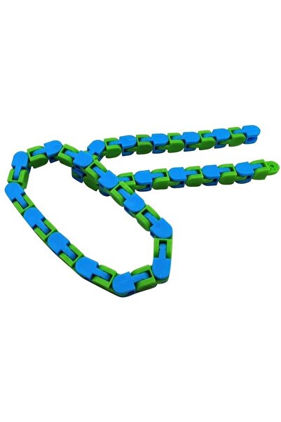 Royal Sensory Stress Relief Toy - Snake Shape Puzzle, 24 Pieces, +3 Years, Green/Blue