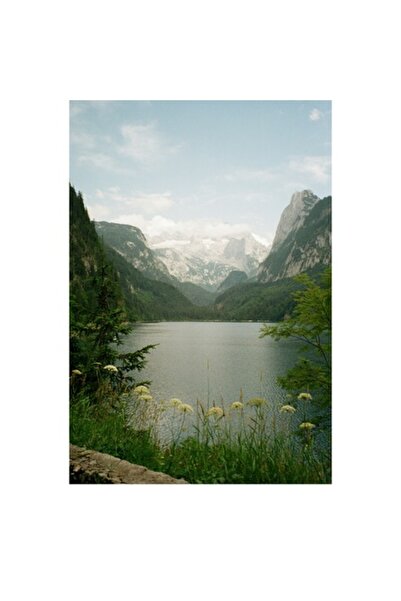 OEM Tablou pe pânză, „Reflecții peste lacul calm de munte”