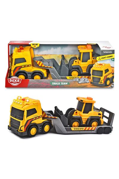 Dickie Camion cu remorca si buldozer Volvo Truck team