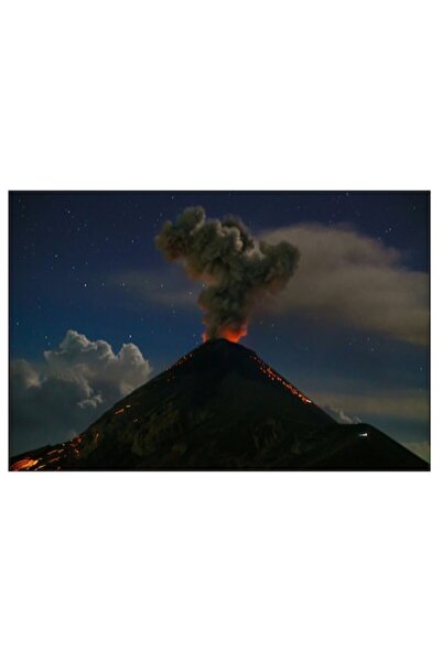 OEM Pictură pe pânză, „Erupție vulcanică la miezul nopții”, 50 x 50cm