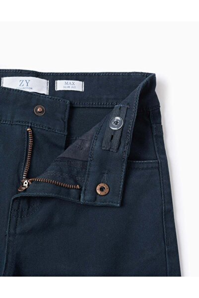 Ziddy Twill Trousers for Boys 'Slim Fit', Dark Blue