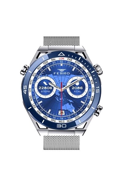FERRO Gümüş Çelik Kordon Erkek Akıllı Saat FSW1115C-L