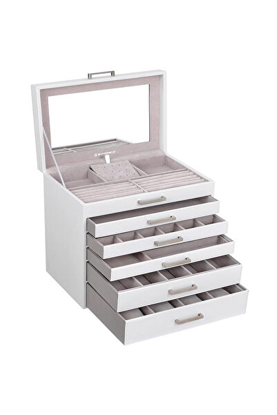 OEM SONGMICS Κουτί Μπιζουτιέρων 6 Επιπέδων από MDF με 5 Συρτάρια και Καθρέφτη...