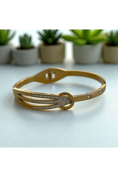 İNN JEWELLERY Steel Handcuff Bracelet with Tarnish-Free Belt Figure (2 Years Importer Guarantee)